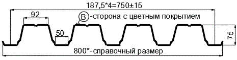 Фото: Профнастил Н75 х 750 - B (ПЭ-01-9002-0.7) в Троицке