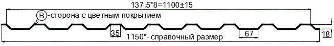 Фото: Профнастил МП20 х 1100 - B (ECOSTEEL_MA-01-Мореный дуб-0.5) в Троицке