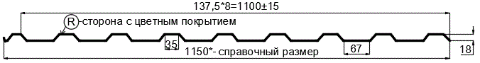 Фото: Профнастил МП20 х 1100 - R RETAIL (ПЭ-01-1014-СТ) в Троицке