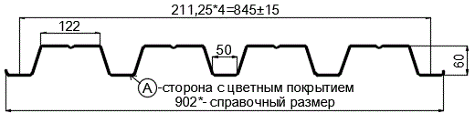 Фото: Профнастил Н60 х 845 - A (ПЭ-01-9003-0.9) в Троицке