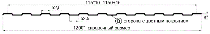 Фото: Профнастил С8 х 1150 - B (PureTech_Mat-20-7024-0,5) в Троицке