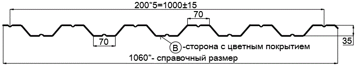 Фото: Профнастил НС35 х 1000 - B (PURETAN-20-RR23-0.5) в Троицке