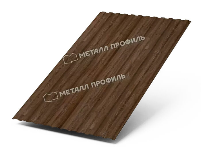 Фото: Профнастил МП10 х 1100 - B (ECOSTEEL_MA_Д-01-МореныйДуб-0.5) в Троицке