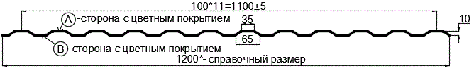 Фото: Профнастил МП10 х 1100 - B (ECOSTEEL_МА_Д-01-МореныйДуб-0.5) в Троицке