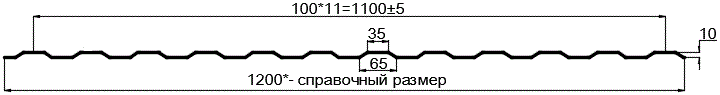 Фото: Профнастил оцинкованный МП10 х 1100 (ОЦ-01-БЦ-СТ) в Троицке