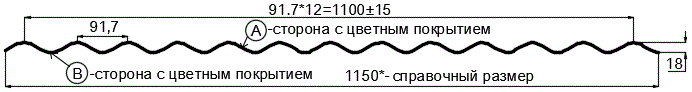 Фото: Профнастил МП18 х 1100 - A (ECOSTEEL_MA_Д-12-Античный Дуб-0.45) в Троицке