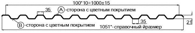 Фото: Профнастил С21 х 1000 - A (ECOSTEEL_MA_Д-12-Античный Дуб-0.45) в Троицке