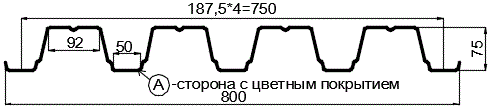 Фото: Профнастил Н75 х 750 - A (ПЭ-01-1015-0.7) в Троицке