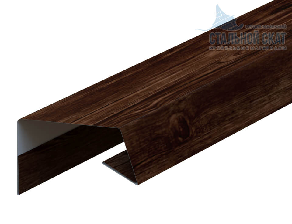 Планка начальная Woodstock 12х15х3000 (ECOSTEEL_MA-01-МореныйДуб-0.5)