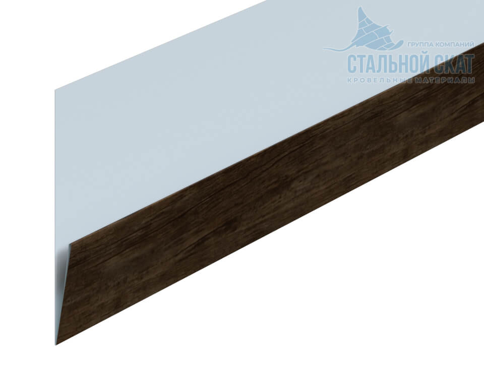 Планка начальная Lбрус-XL 20х50х3000 (ECOSTEEL_MA-01-МореныйДуб-0.5)