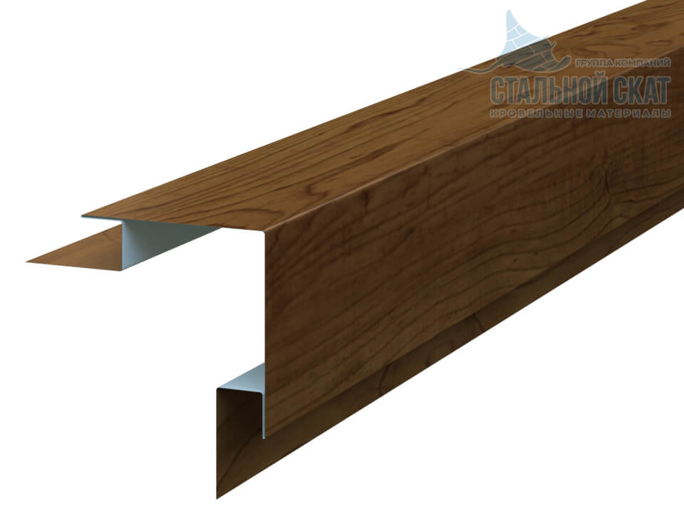 Планка угла наружного сложного 75х75х3000 (ECOSTEEL_T-12-Дуб-0.45)