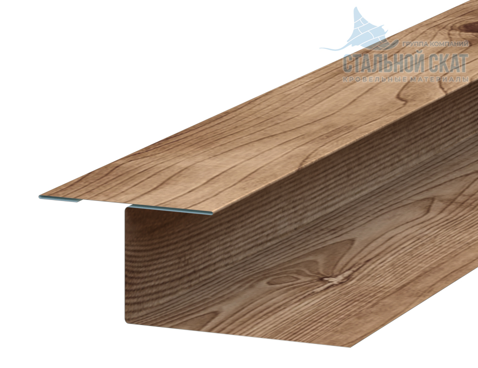 Планка стыковочная универсальная Woodstock 50х30х3000 (ECOSTEEL_T-12-Золотой Орех-0.45)