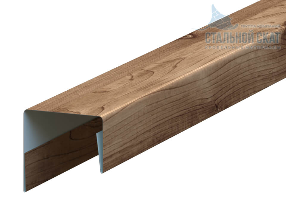 Планка П-образная 23х22х2000 (ECOSTEEL_T-12-Золотой Орех-0.45)